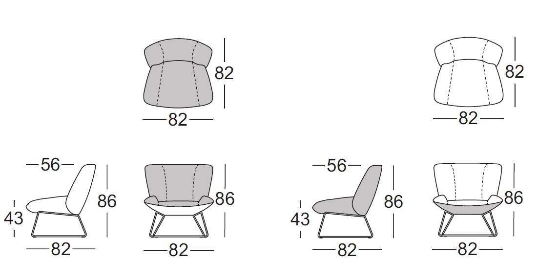 Rolf Benz. 383 | Sessel | zweifarbig | alle Bezüge