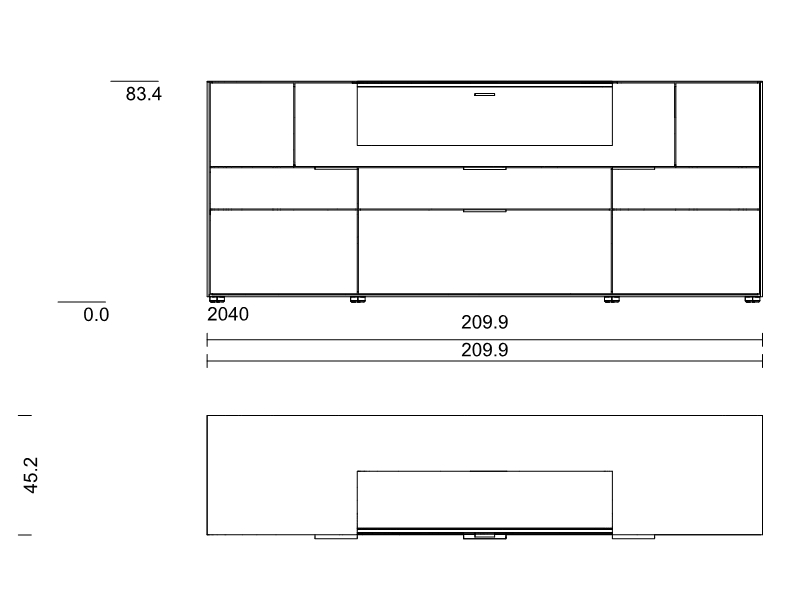 Wöstmann. WM 2140 | Sideboard | B: 209,9 cm  | Type 2040