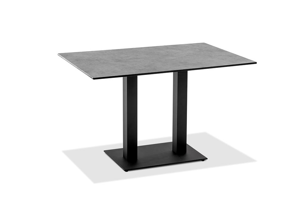 Niehoff Garden. Bistro | G500 | Tisch, rechteckig | 120 x 81 cm | Stahl anthrazit/HPL Zement