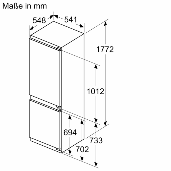 Siemens powerLine KI86NVFE0 iQ300 Einbau-Kühl-Gefrier-Kombination mit Gefrierbereich unten 177.2 x 54.1 cm Flachscharnier