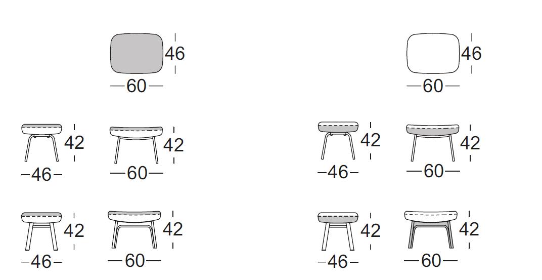 Rolf Benz. 594 | Hocker | zweifarbig 