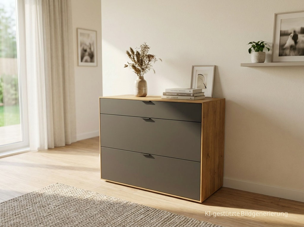 Wöstmann WM 2410 - Sideboard | Type 2252 | B: 121,9 cm | Lack / Wildeiche massiv