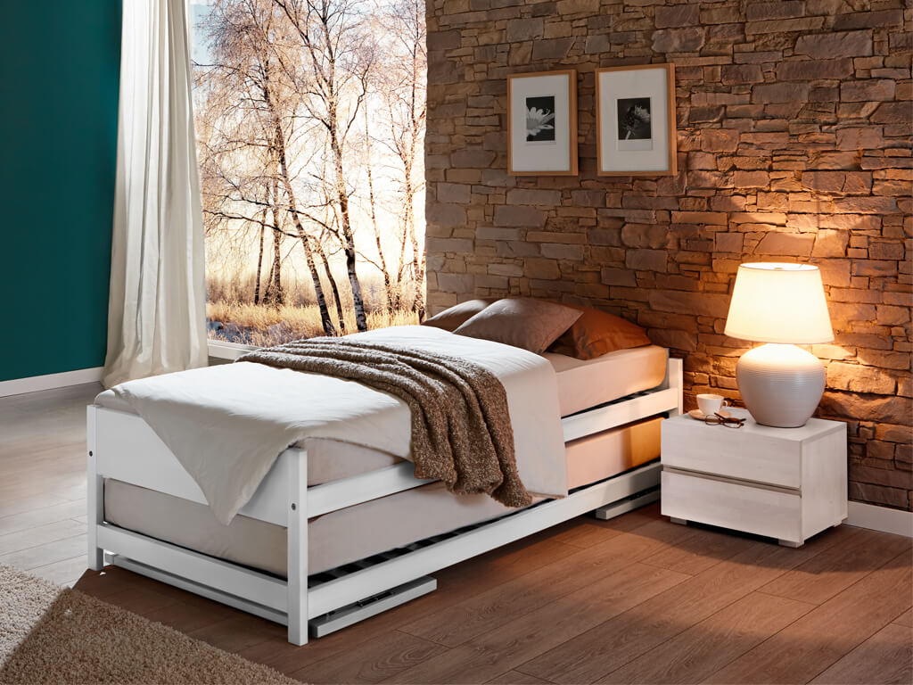 Hasena - Kids & Guests Bett Lido | Aufklappbett | Ober- und Unterbett | 90 (180) x 200 cm