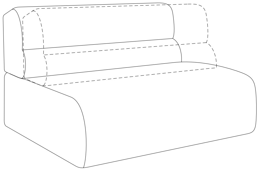 DW.C.D081114 designwerk Colosseo - Element 105 ohne Armteil | B: 107 cm | mit Rückenverstellung | D081114