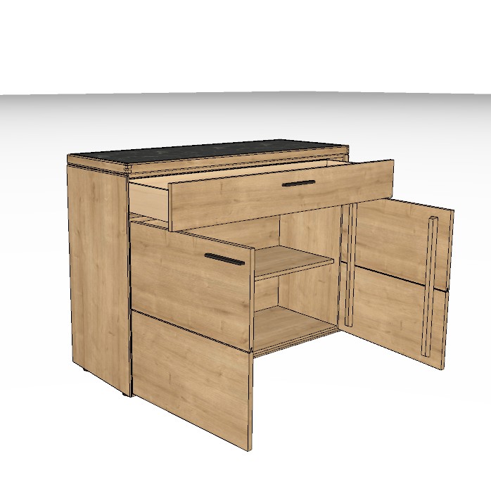 Wöstmann WM 2520 - Sideboard |  Type 2255 | B: 121,9  cm | Wildeiche massiv, Keramik