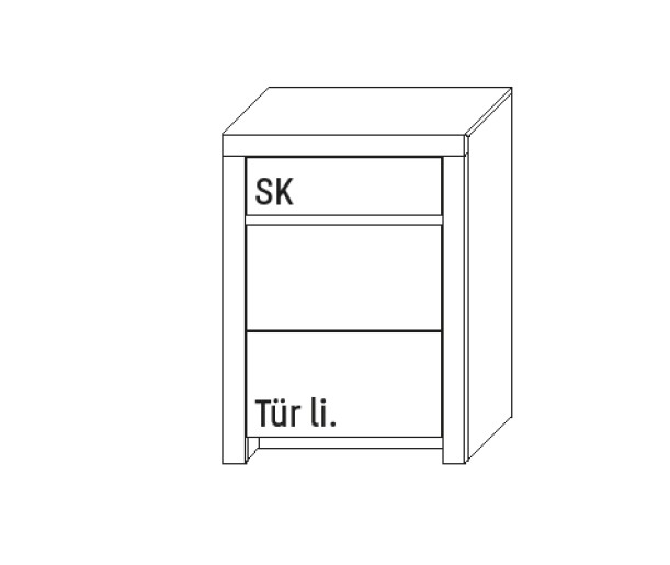Illustration eines Sideboards vor weißem Hintergrund