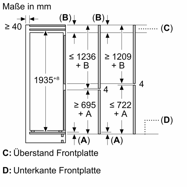 Siemens studioLine KI96NSFD0 iQ300 Einbau-Kühl-Gefrier-Kombination 193.5 x 55.8 cm Flachscharnier