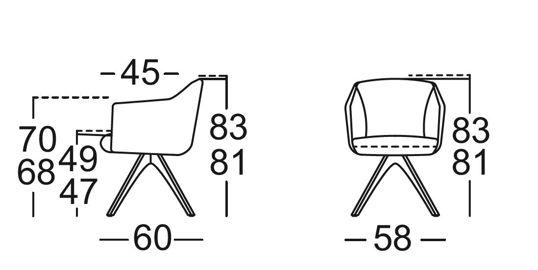 Rolf Benz. 640 | Stuhl-Sessel | Vierfuß Holz | mit oder ohne Drehfunktion