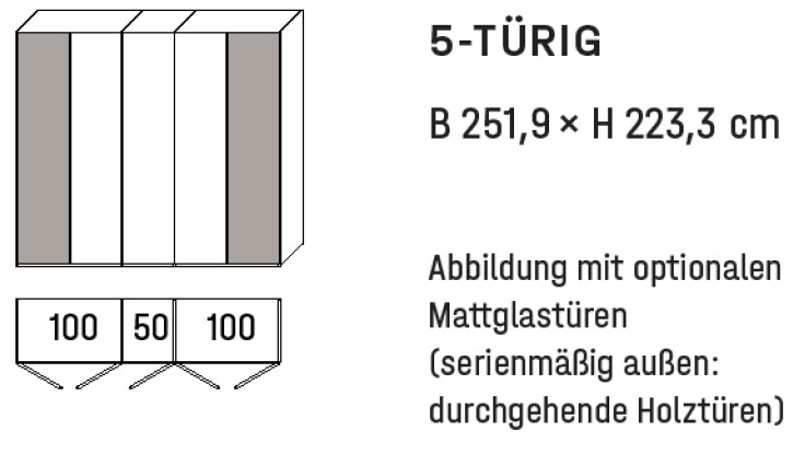 6105 | 5-türig, B 251,9 cm 