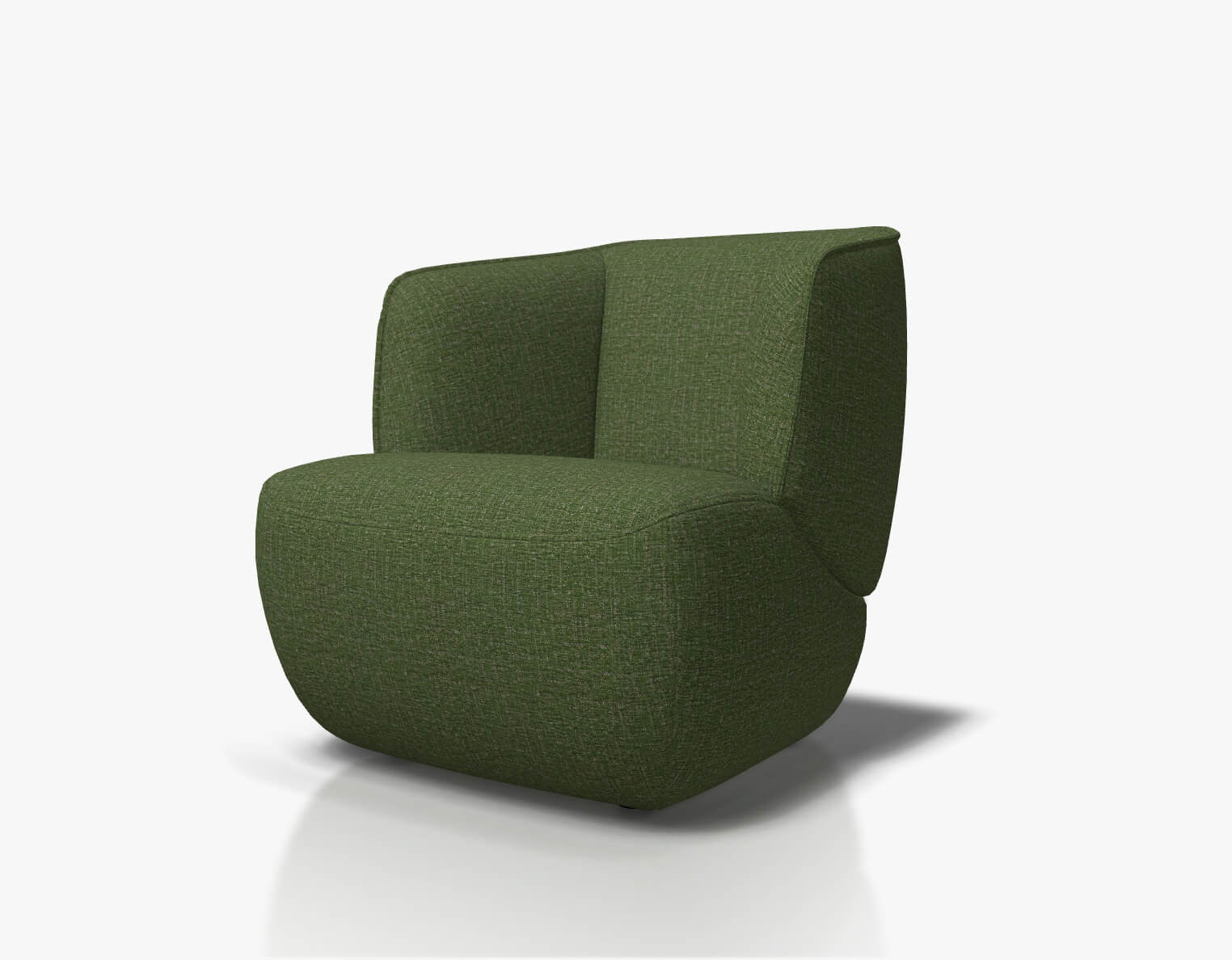 Rolf Benz 384 - Sessel (Loungesessel) | Stoff, laubgrün 15.601 Grüner gepolsterter Sessel mit modernem Design