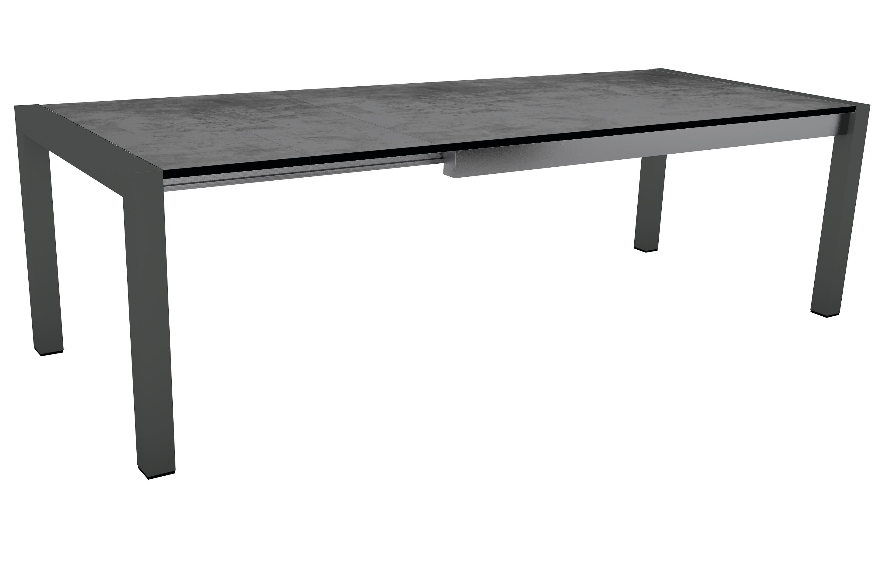 Stern. Ausziehtisch | Aluminiumgestell konfigurierbar | Tischplatte in Silverstar Zement