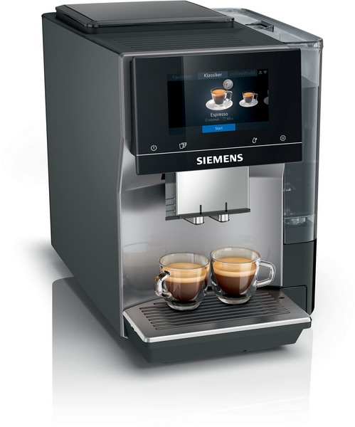 Siemens - Kaffeevollautomat EQ700 classic | Grau | TP715D01 Vollautomatische Kaffeemaschine von Siemens mit zwei Espresso-Tassen