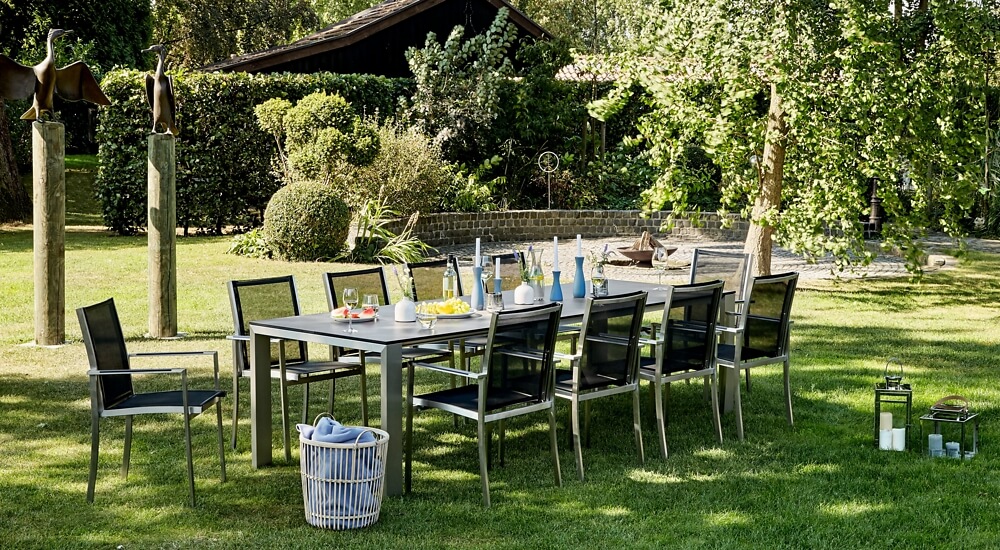 Niehoff Garden. Newport | G623 | Ausziehtisch | 180 (280) x 100 cm | Aluminium/HPL Beton