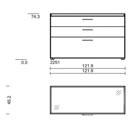 Wöstmann WM 2520 - Sideboard | Type 2251 | B: 121,9 cm | Wildeiche massiv, Keramik