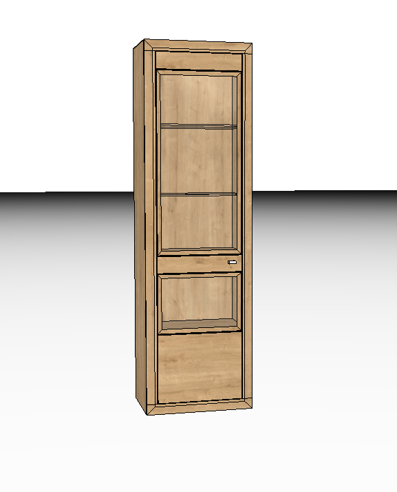 Wöstmann Aurum - Vitrine | Type 5603/5604 | B: 60,2 cm | Wildeiche massiv | konfigurierbar Ein stilvoller Vitrinenschrank aus Holz mit Glastüren, ideal zur Präsentation von Sammlerstücken und Büchern im Wohnzimmer
