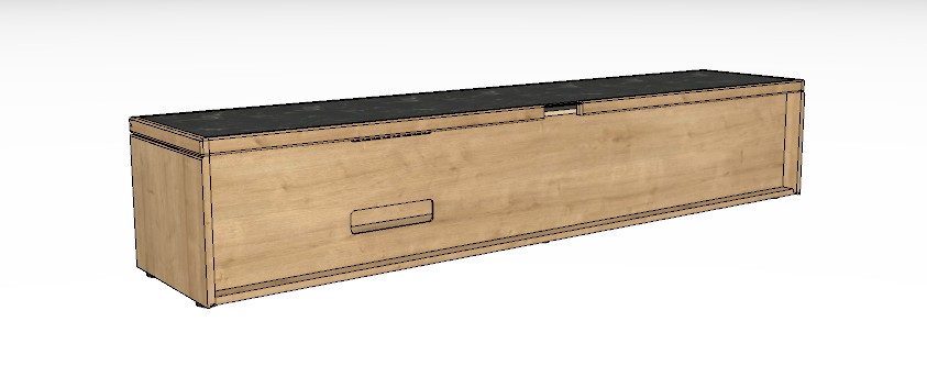 Wöstmann WM 2520 - Lowboard | Type 1153 | B: 211,9 cm | Wildeiche massiv, Keramik