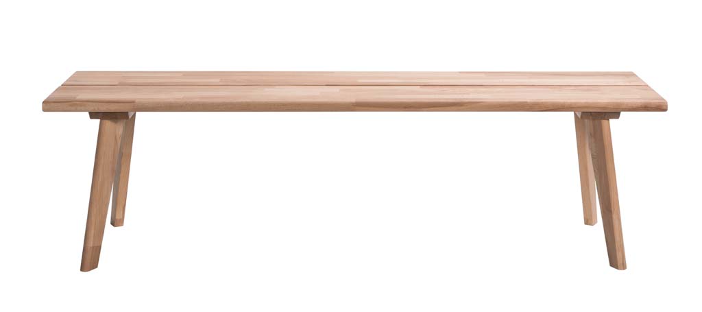 braune Holzbank auf weißem Hintergrund