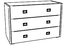 HA.5912 Hasena - Calino  Kommode mit 3 Schubladen | Massivholz | B: 105 cm | Akazie oder Eiche wählbar