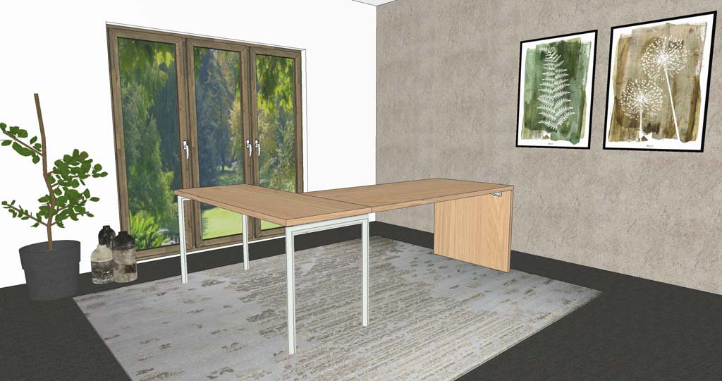 now! by hülsta. homeoffice | Schreibtisch B180 | 240/160 x 60/80 | Natureiche 