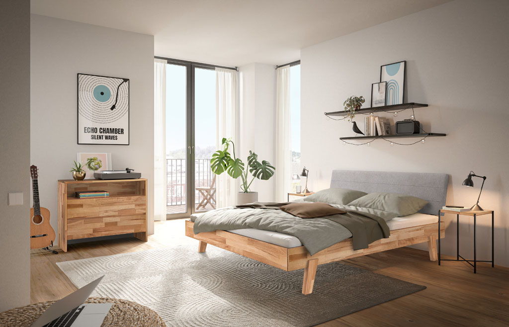 Hasena - Trento Bett Vasto | Rahmen Trento 16 | Kopfteil Limes | Füße Getano | konfigurierbar