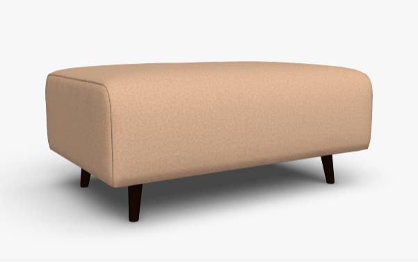 freistil Rolf Benz 132 - Polsterbank Moderner beiger Polsterhocker mit dunklen Holzbeinen, ideal für Wohnzimmer