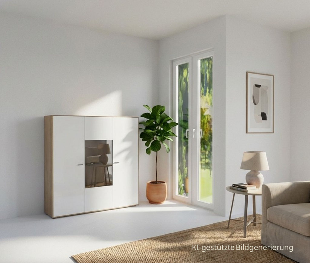 Wöstmann WM 2410 - Highboard | Type 4341 | B: 136,9 cm | Lack / Wildeiche massiv