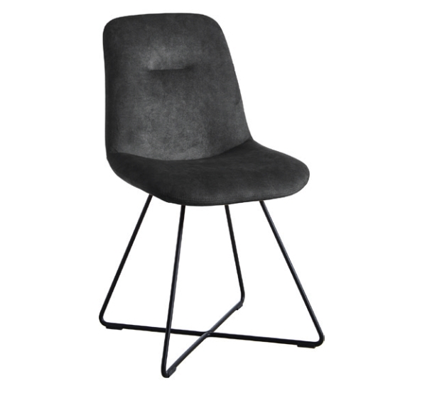 nobilia - Stuhl Cross  (Kreuzkufe) | 4 versch. Bezüge konfigurierbar anthraziter Stuhl mit scharzem gestell nobilia