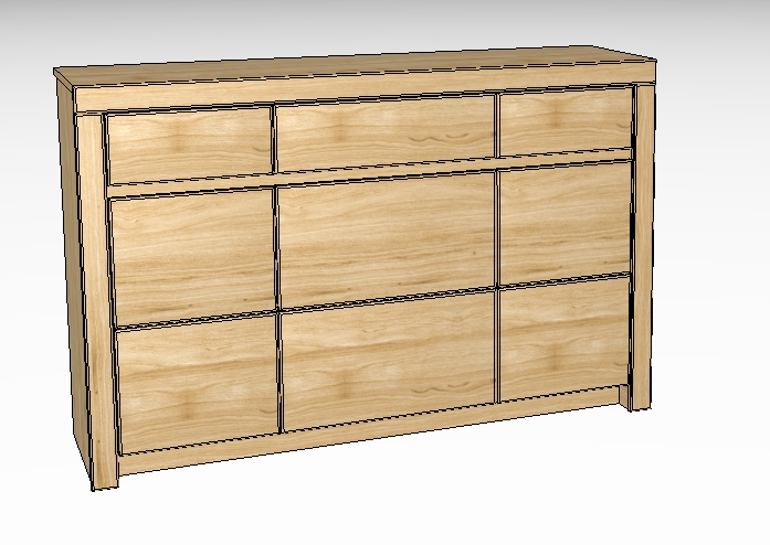 Wöstmann Soleo 3000 - Sideboard | Type 2550 | B: 152,3 cm | konfigurierbar Hölzerne Anrichte mit sechs Schubladen, ideal für das Wohnzimmer