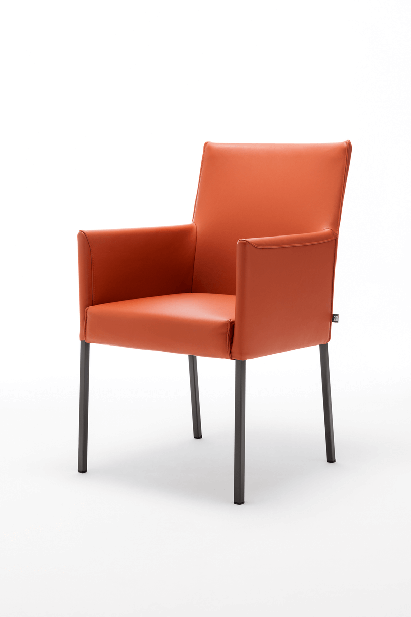 Rolf Benz 652 - Stuhl mit Armteil Esszimmerstuhl in orangenem Leder