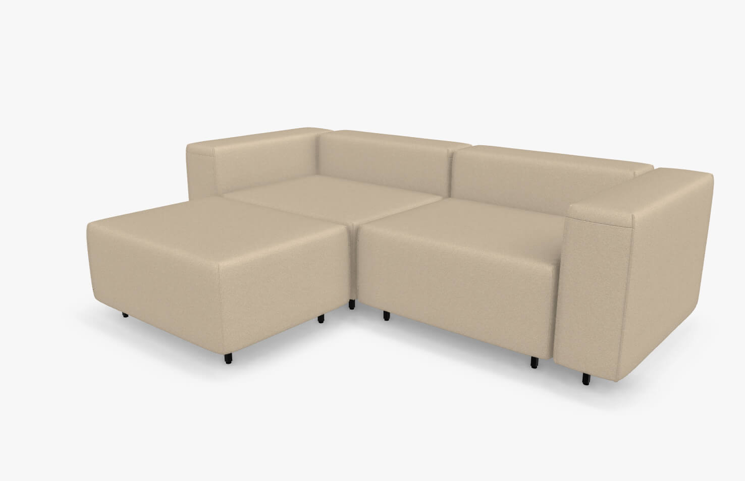 freistil Rolf Benz 122 ECHT - modulares Sofa (Bundle 3) | 2302 weißaluminium | 7-teilige Polstergarnitur Elegantes beiges Ecksofa mit schlichter moderner Optik