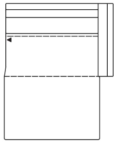 Illustration eines Sofaelements vor weißem Hintergrund freistil Rolf Benz 170