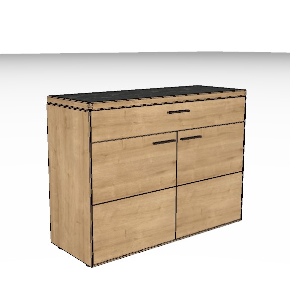 Wöstmann WM 2520 - Sideboard |  Type 2255 | B: 121,9  cm | Wildeiche massiv, Keramik