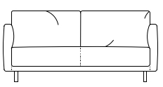 Illustration eines Sofaelements vor weißem Hintergrund freistil Rolf Benz 133