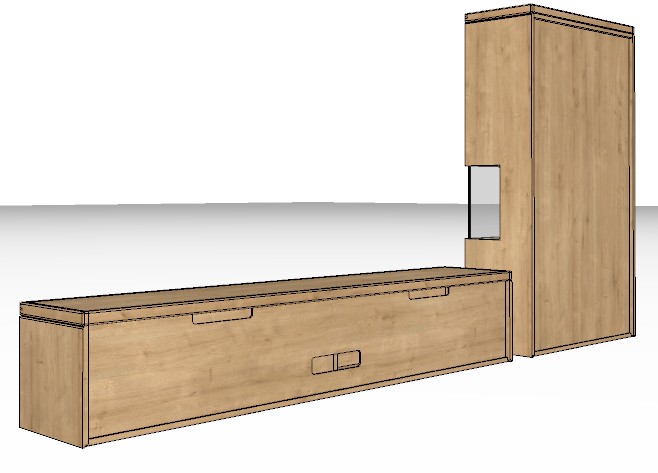 Wöstmann WM 2520 - Hänge-Wohnwand | Type 0004/0104 | B: 318,8 cm | Wildeiche massiv