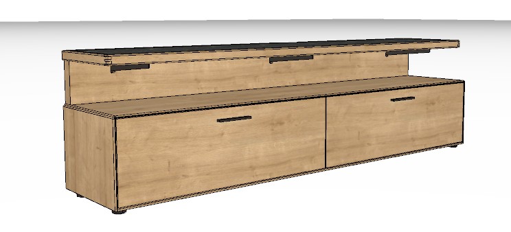 Wöstmann WM 2520 - Lowboard | Type 1151 | B: 211,9 cm | Wildeiche massiv, Keramik