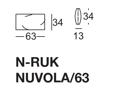 Technische Skizze einer N-RUK NUVOLA/63 Dichtung mit Maßen 63x34x13 mm