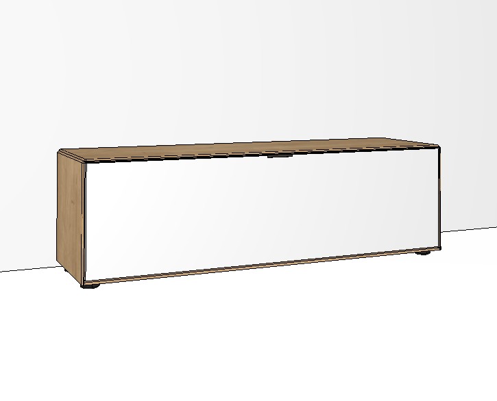 weiß braunes Lowboard vor weißem Hintergrund