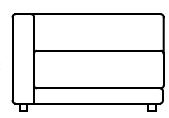 Illustration eines Sofaelements vor weißem Hintergrund freistil Rolf Benz 142