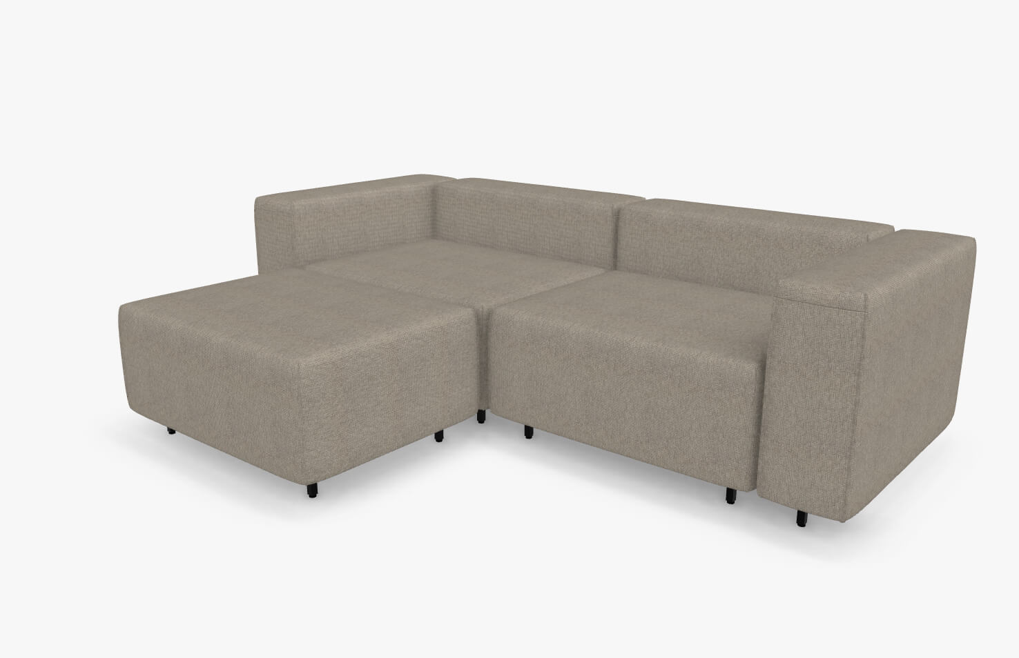 freistil Rolf Benz 122 ECHT - modulares Sofa (Bundle 3) | 6038 beigegrau | 7-teilige Polstergarnitur Bild eines modernen, beigen modularen Ecksofas mit drei Sitzflächen und Armlehnen