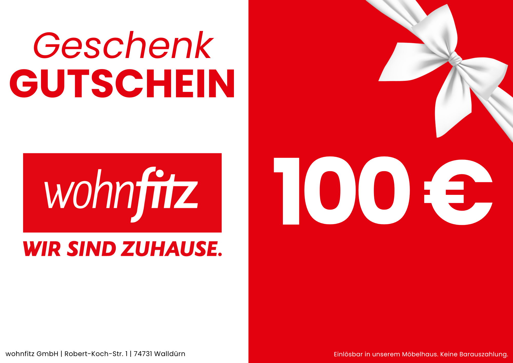 Geschenkgutschein mit Wert 100€