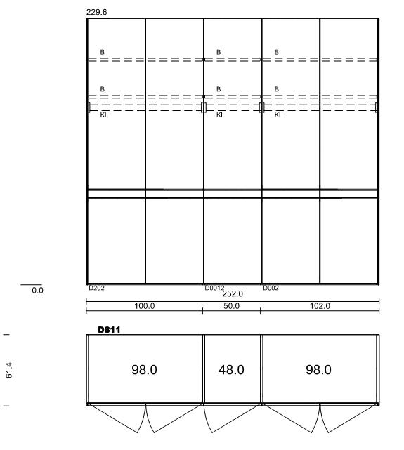 hülsta. Pulso | 5-türiger Drehtürenschrank | B: 252 cm