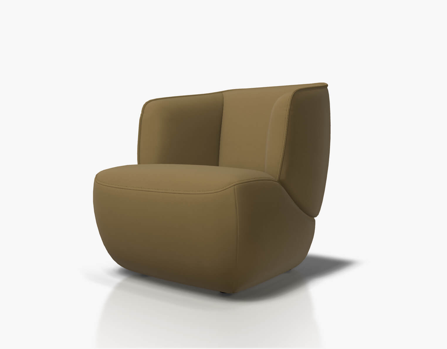 Moderner brauner Sessel auf weißem Hintergrund, elegant und stilvoll für jedes Wohnzimmer