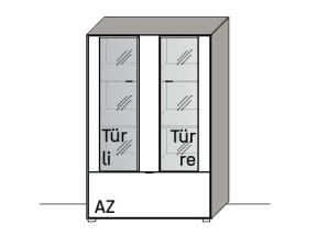 Illustration eines Highboards vor weißem Hintergrund