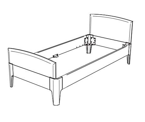 Illustration eines Bettes vor weißem Hintergrund
