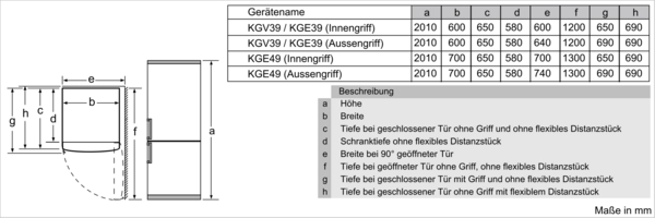 Siemens KG39E8XBA iQ500 Freistehende Kühl-Gefrier-Kombination mit Gefrierbereich unten 201 x 60 cm BlackSteel 