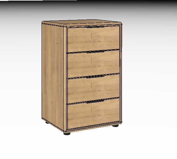 Wöstmann WSM 1600 - Kommode, 4 Schubkästen (2552) | Wildeiche massiv | 2 Größen konfigurierbar Holzkommode mit vier Schubladen auf hellem Hintergrund