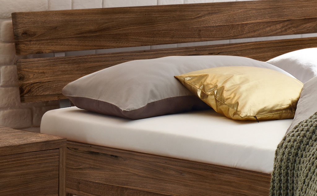 Hasena - Trento Bett Ortona | Rahmen Trento 16 | Kopfteil Lino | Füße Nelo | konfigurierbar