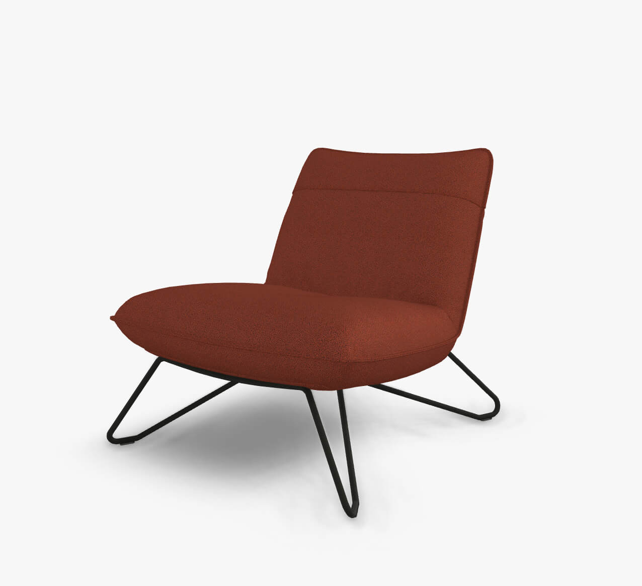 Rolf Benz 394 - Sessel (Loungesessel) | Stoff, kupferbraun 11.529 | Metallgestell schwarz Rostbrauner Sessel mit schwarzem Metallgestell, ideal für modernes Wohndesign