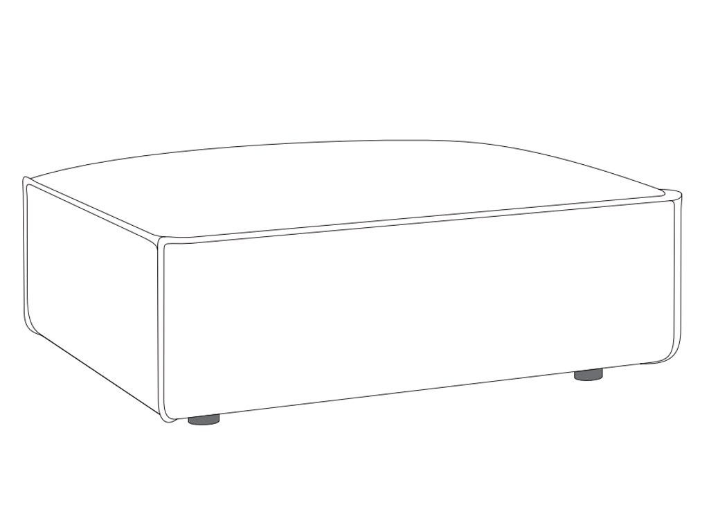 designwerk Puzzle - Polsterelement | 70x90 cm Illustration eines modernen, rechteckigen weißen Couchtischs mit abgerundeten Kanten