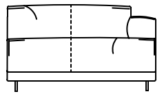 Illustration eines Sofaelements vor weißem Hintergrund freistil Rolf Benz 136